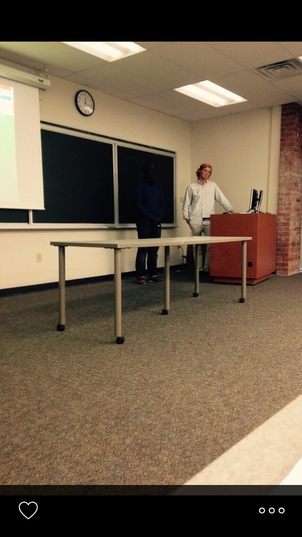 This kid was giving a presentation today in class