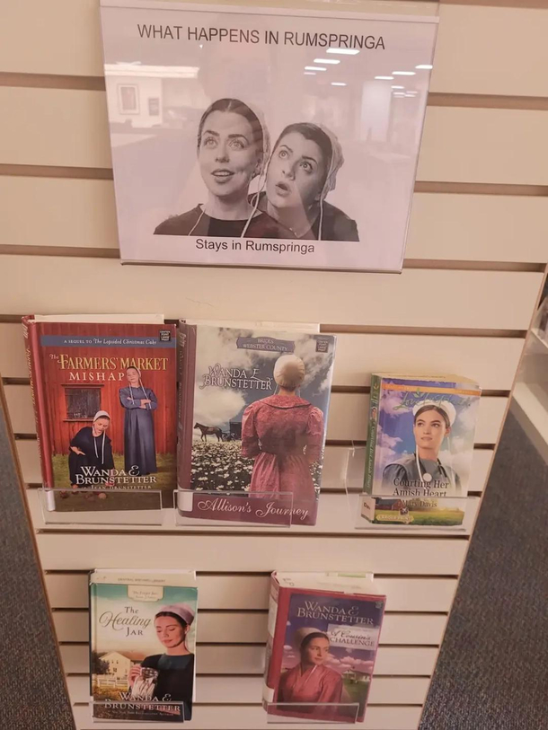 This library apparently has an Amish Gone Wild section