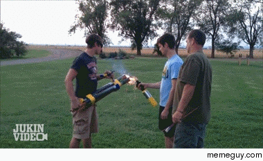 This looks safe A Roman Candle Mini-Gun