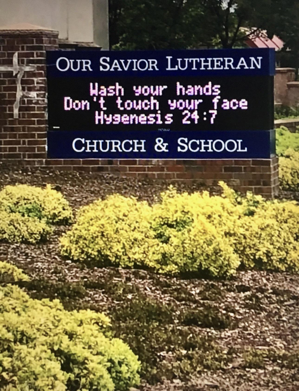 This Lutheran school sign