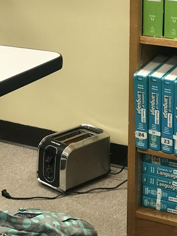 This man just plugged a toaster in and started toasting in my class