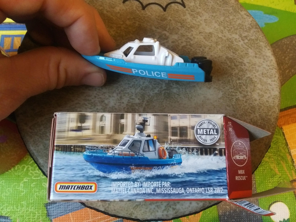 This matchbox boat is pretty basic compared to the picture