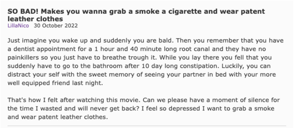 This movie review I came across on imdb
