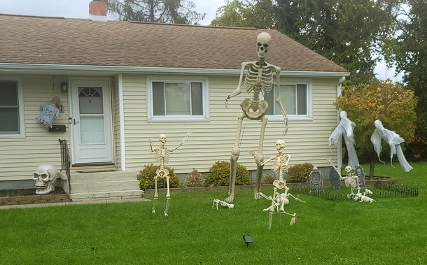This neighbor has a new Halloween display every year well done
