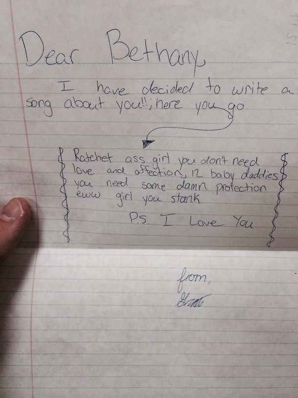 This note I found in my school book