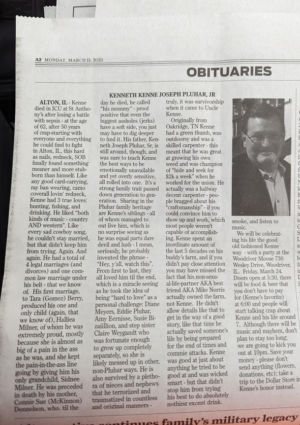 This obituary is killing me