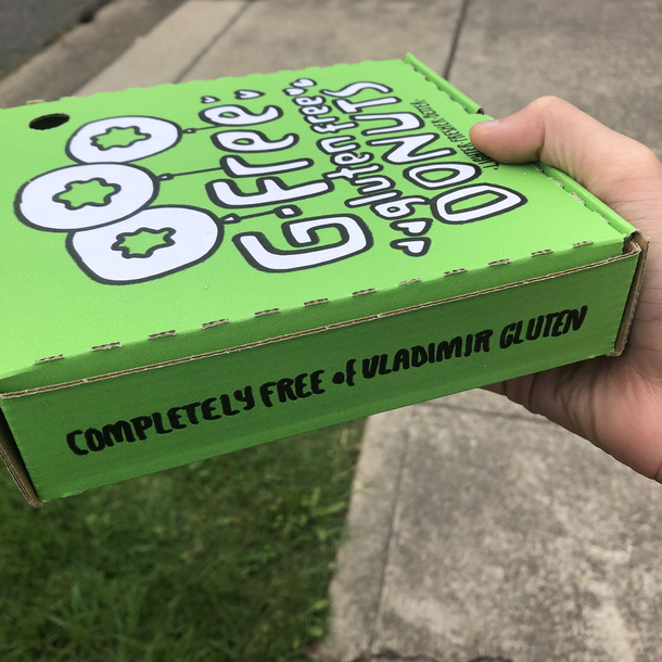 This on a box of gluten free donuts