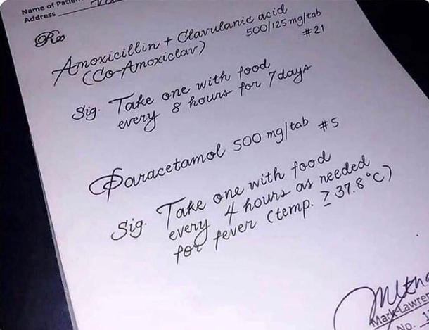 This one is a shame to the medical profession Such unprofessional handwriting
