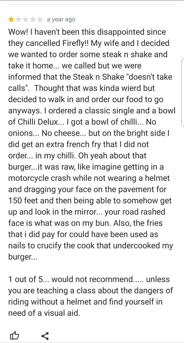 This one star review really paints a picture