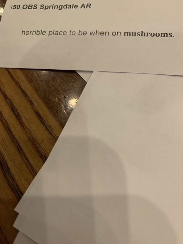 This one star review we got at my restraunt