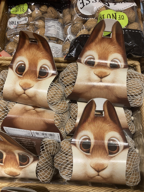 This packaging for walnuts at a German supermarket
