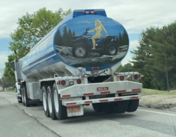 This painted truck I saw in town Quads on a quad