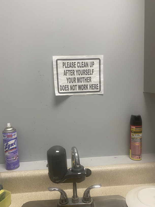 This passive aggressive note someone left in the employee lounge