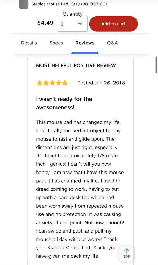 This person LOVED their new mouse pad