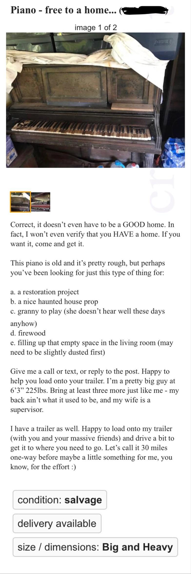 This piano advertisement my dad found