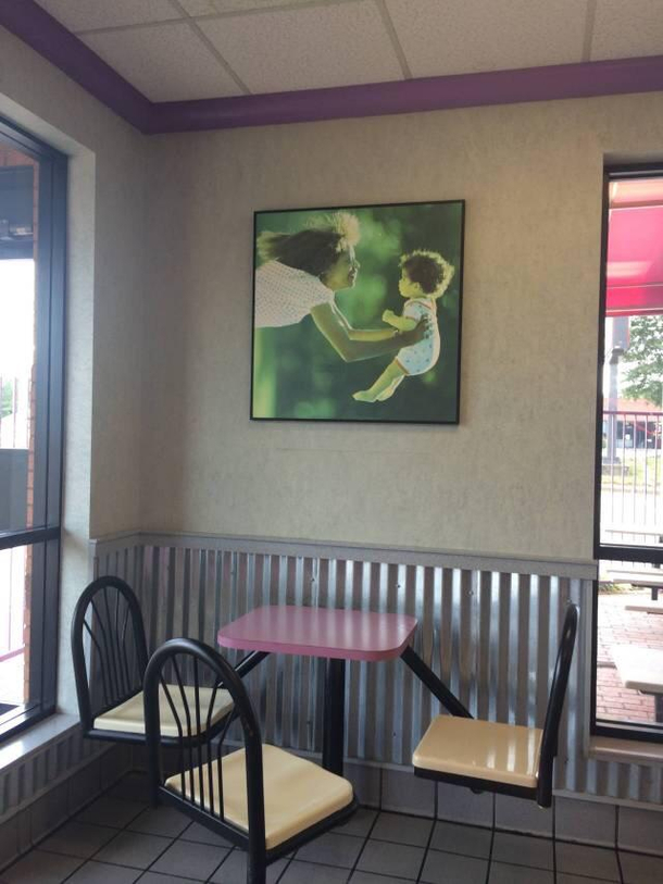 This picture hung sideways in a McDonalds