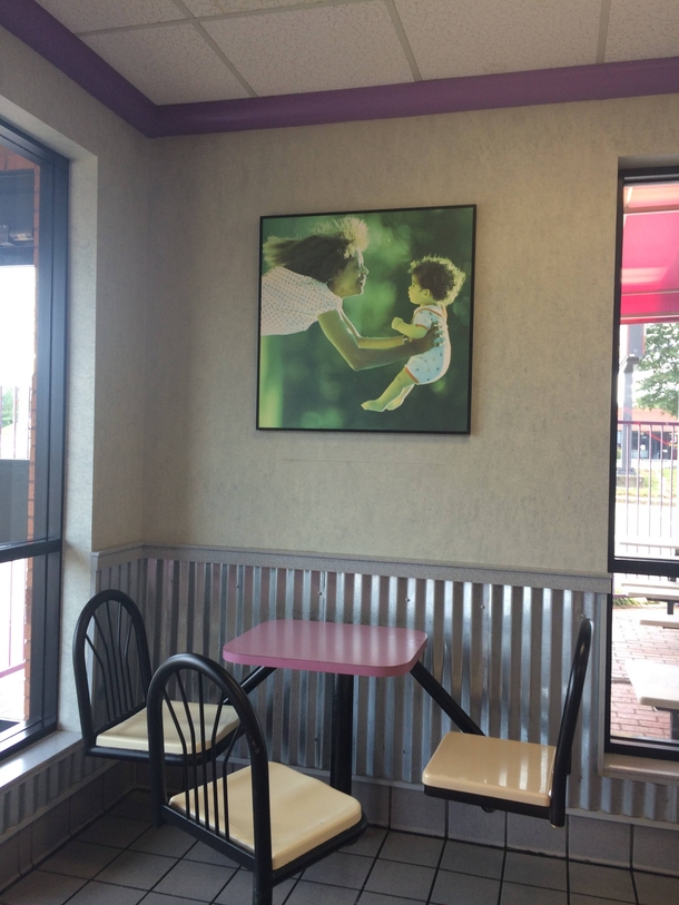 This picture in McDonalds was hung sideways
