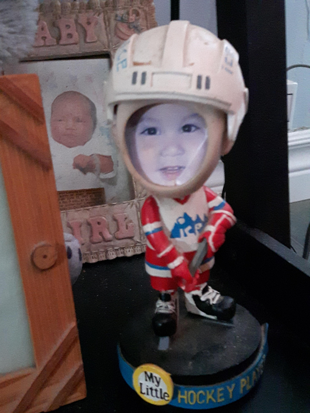 This picture of my brother is actually the photo that came in the frame My mom has had this on display for  years and never realized she hadnt changed the picture It looks just like my brother