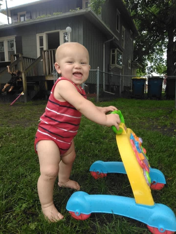 This picture was taken when my son was  Just noticed the background