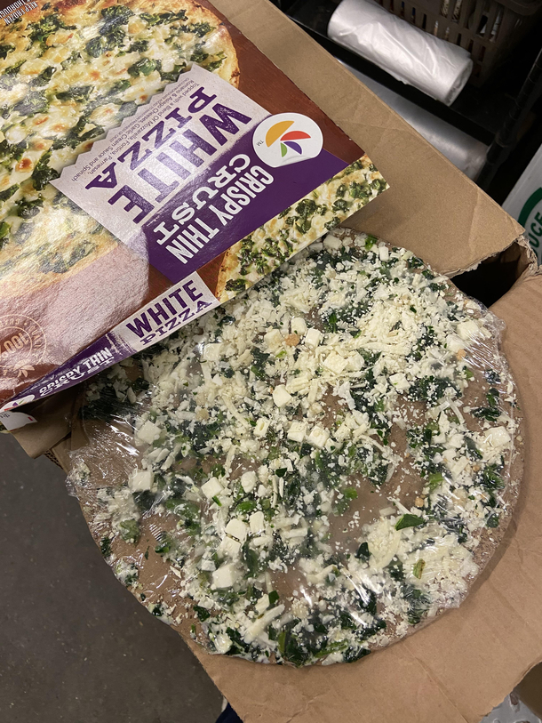this pizzaless pizza returned by a customer today