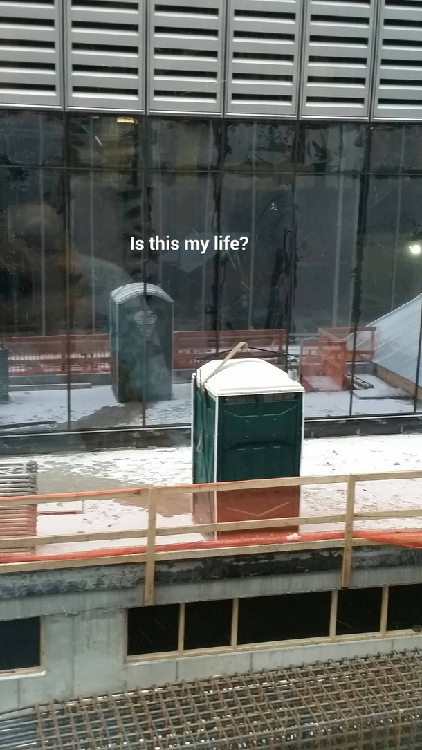 This port-a-john doing some DEEP self-reflection