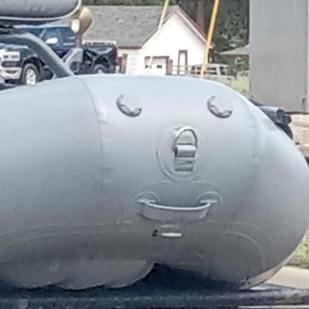 This raft has a face