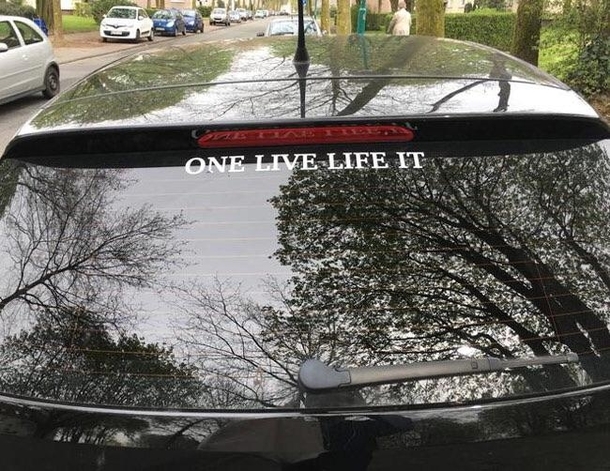 This rear window sticker