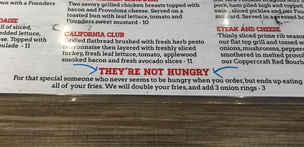 This restaurant has an option for when your girlfriend says she isnt hungry