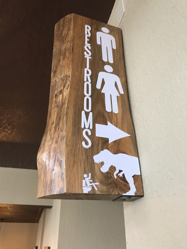 This restroom sign at a local brewery