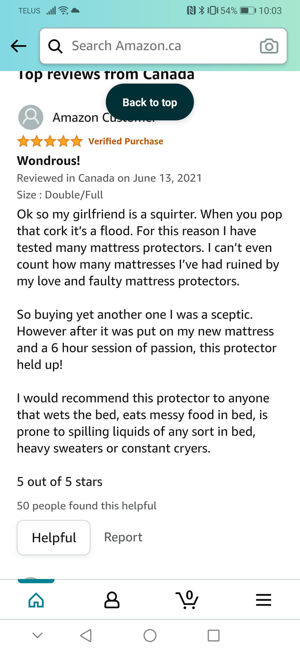 This review for a mattress protector 