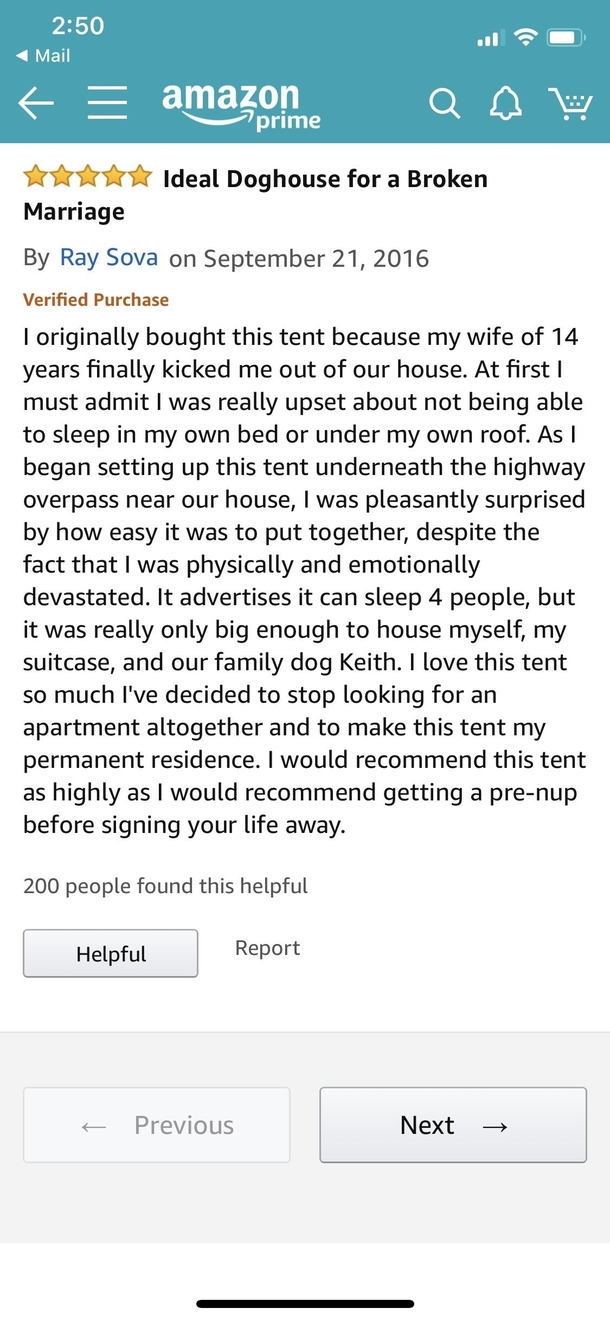 This review swayed our decision to buy this tent