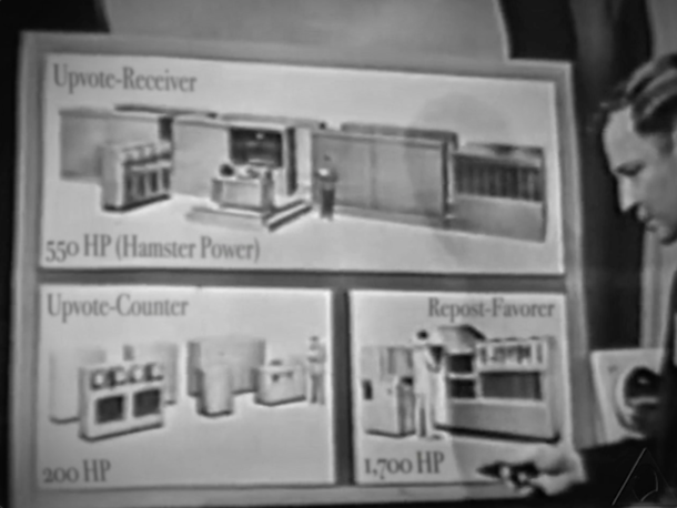This screenshot from a s-era commercial reveals exactly how Reddits servers actually function