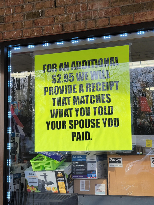 This sign at a local thrift shop