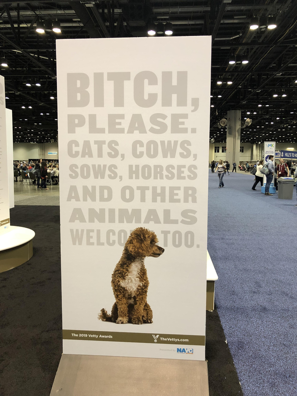 This sign at a Veterinary conference