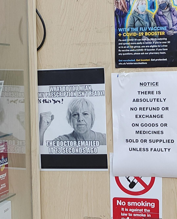 This sign at my local pharmacy London