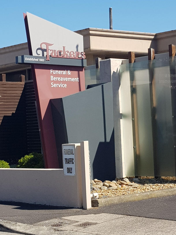 This sign from my town is hard to read 