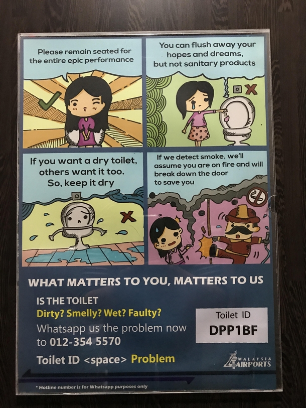 This sign in the toilets at Kuala Lumpur airport