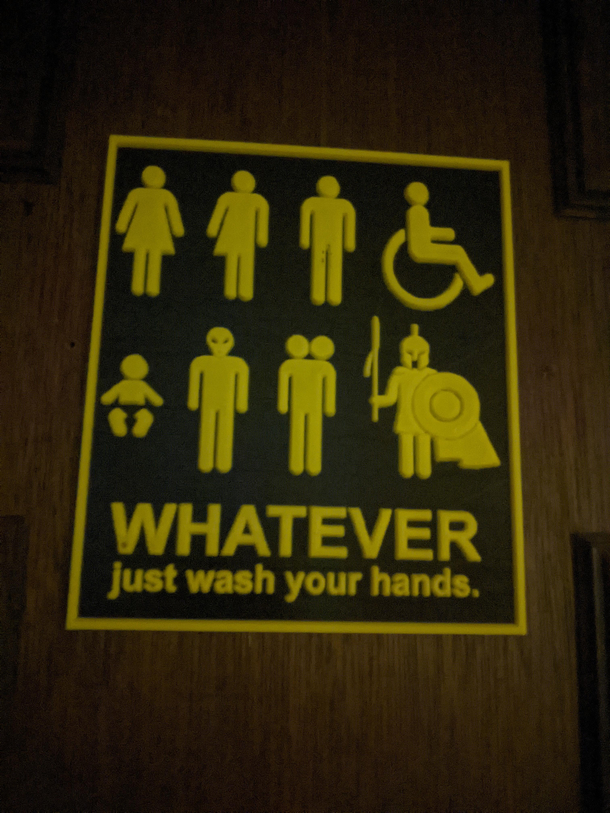 This sign on the bathroom door at a local bar