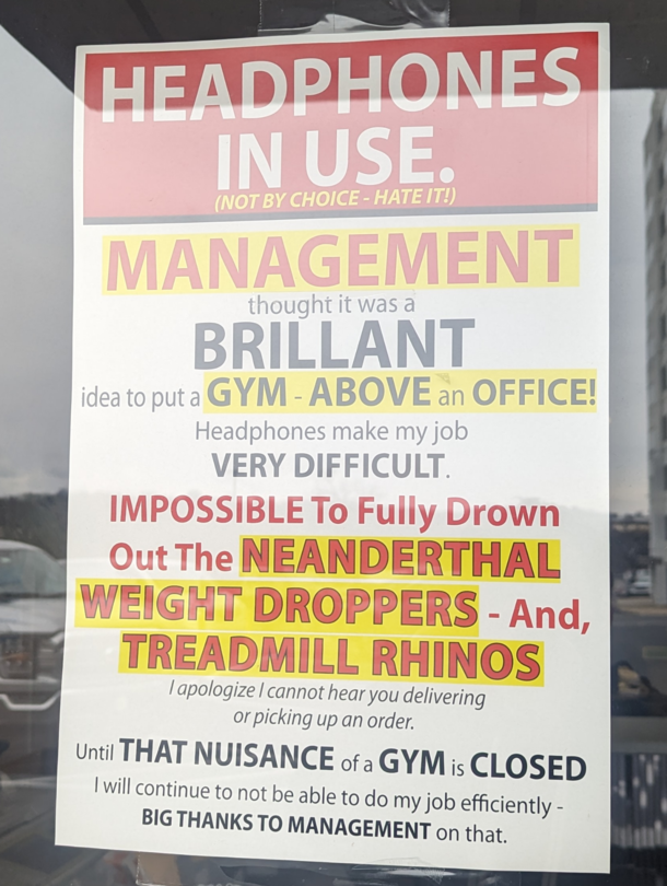 This sign on the door of a local business