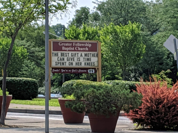 This sign outside a church