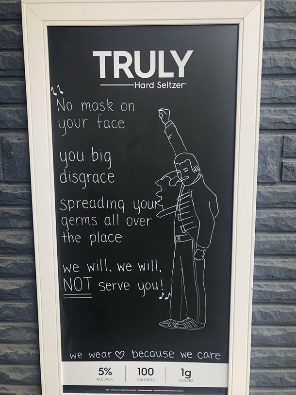 This sign outside a local business