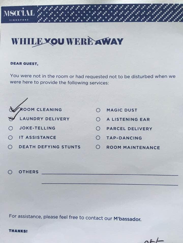 This Singapore hotel has some interesting services