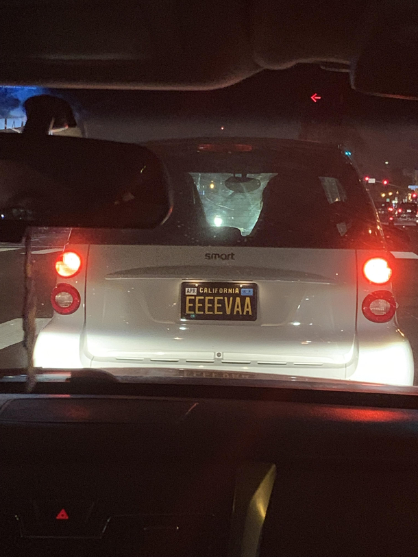 This smart car licence plate