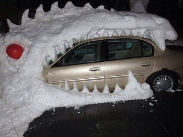 This snowman in Buffalo reminds me of Calvin Thought you might like it