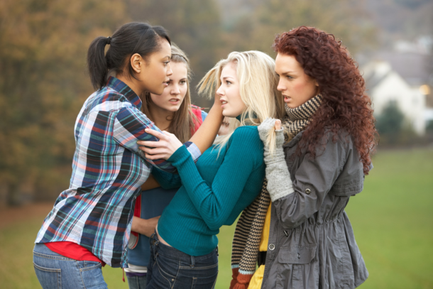This stock photo of bullying