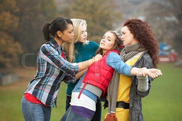 This stock photo of bullying