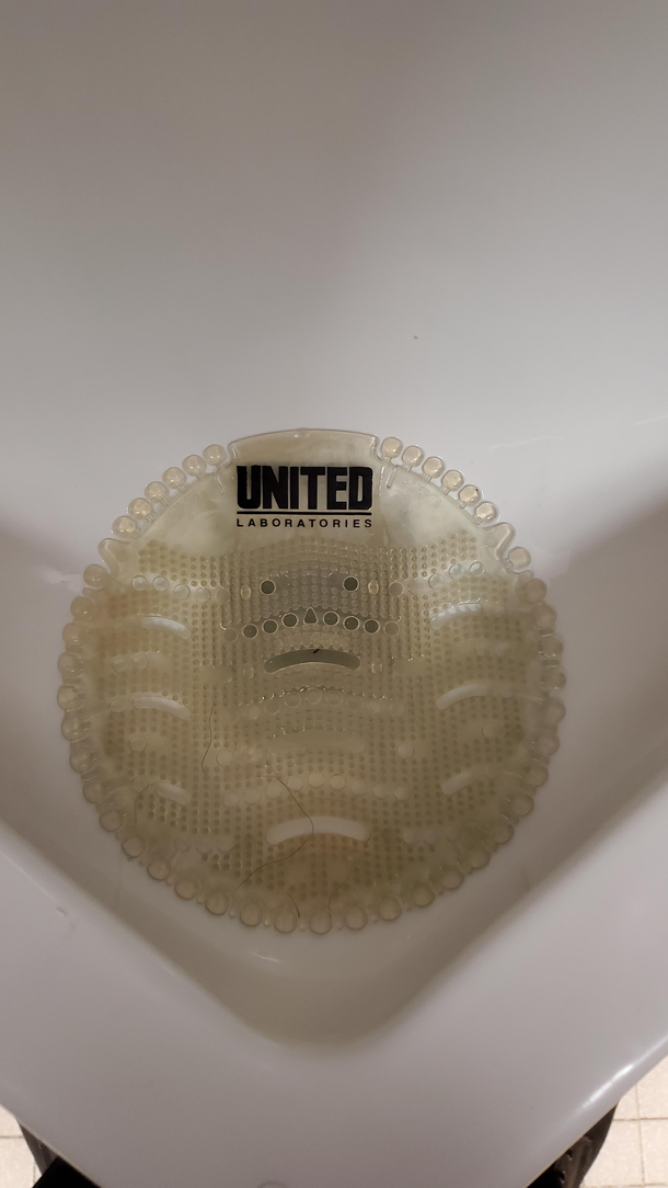 This terrified urinal cowboy