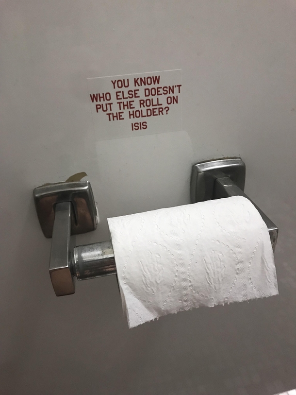 This toilet paper roll reminder in my shop on base