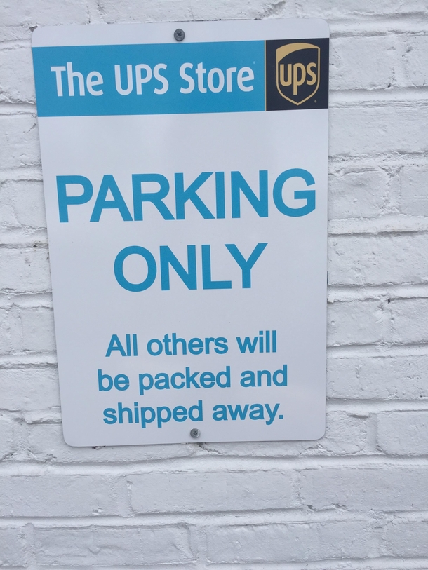 This UPS Store parking sign