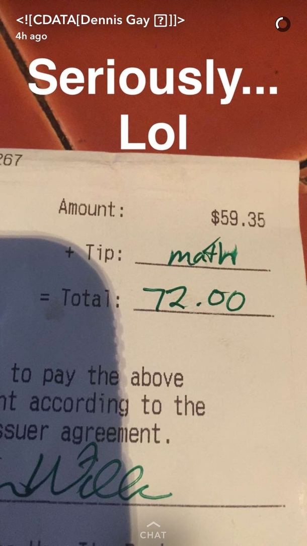 This was left at one of my a tables today I appreciated the laziness